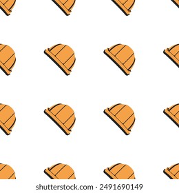 Construction helmet seamless vector background. Set of head protection helmets on construction site vector. Vector illustration of endless security vector background. Builder's Day.