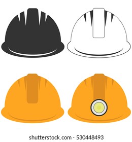 Construction helmet, a set of building helmets, construction helmets illustration, overalls. Flat design, vector.