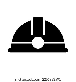 Construction helmet silhouette icon. Safety helmet. Vector.