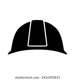 Construction helmet silhouette isolated on white background. Safety hat when working. Vector illustration
