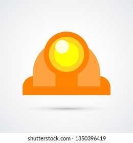 Construction helmet trendy color building tools icon. Vector eps 10