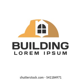Construction helmet vector icon. House, Real Estate, Construction, Building Logo. House Vector. House repair logo. Repairs house sign. Home improvement icon.