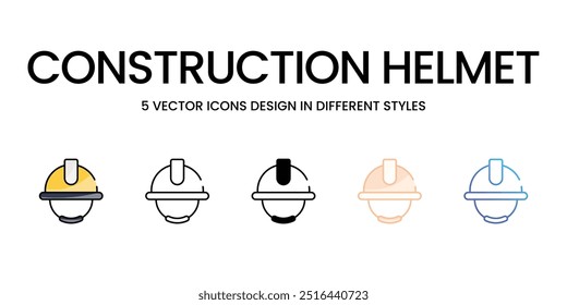 Construction Helmet vector icons set ready to use vector illustration