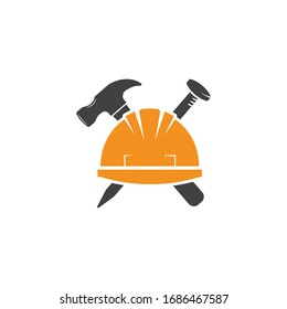 construction helmet vector illustration design template