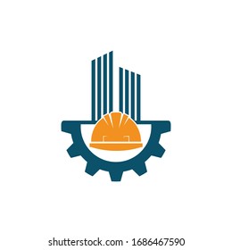 plantilla de diseño de ilustración vectorial de casco de construcción