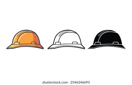Ilustração do vetor do capacete de construção no fundo branco