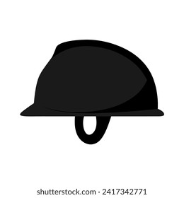 Construction helmet vector silhouette isolated on white background. Safety hat when working