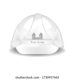 Ein Bauhelm. Weißer Helm. Isolierter Vektor.