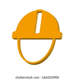 Construction helmet yellow on a white background 3d, vector