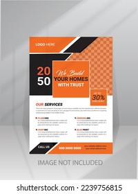 Construction Home Building Flyer template with photo