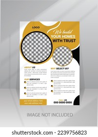 Construction Home Building Flyer template with photo
