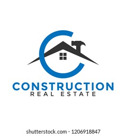 Construction home logo icon design illustration template