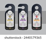 Construction, home renovation, handyman home repair door hanger design template or Plumber door hanger template layout vector