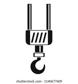 Construction hook icon. Simple illustration of construction hook vector icon for web design isolated on white background