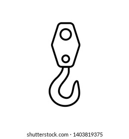 Construction hook line icon, logo isolated on white background