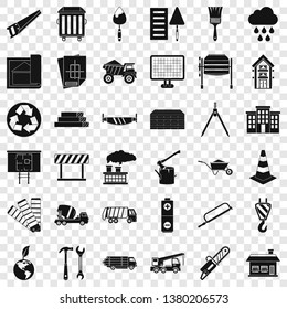 Construction of house icons set. Simple style of 36 construction of house vector icons for web for any design
