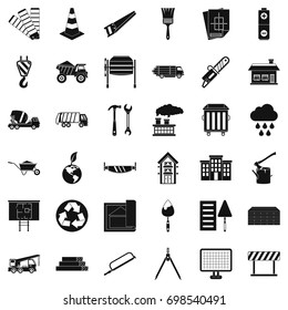 Construction of house icons set. Simple style of 36 construction of house vector icons for web isolated on white background