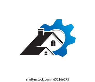 Construction House Logo Template Design Vector, Emblem, Design Concept, Creative Symbol, Icon