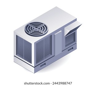 Construction HVAC system flat isometric 3d illustration