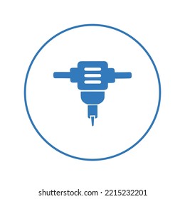 Construction hydraulic hammer drill icon | Circle version icon |