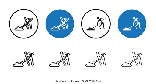 Construction icon Black line art vector logo set