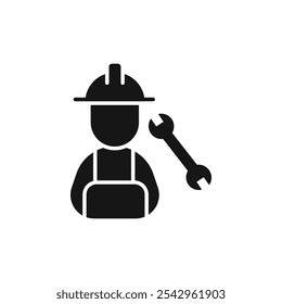 Construction icon black and white vector sign