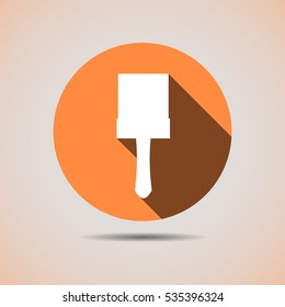 Construction icon brush paint in orange background