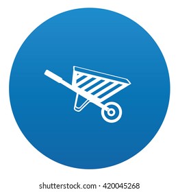 Construction icon design on blue button,vector