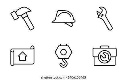 Construction Icon Design Template in Style