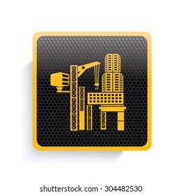 Construction icon design,yellow version,clean vector