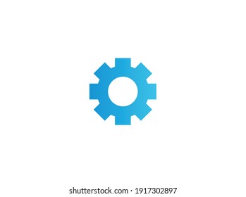 Construction Icon Gradient Blue Gear