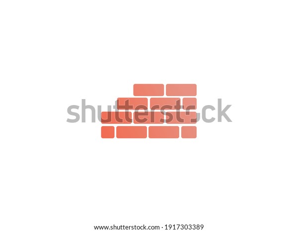 Construction Icon Gradient Red Brick Stock Vector (Royalty Free ...