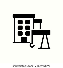 construction icon, isolated black glyph icon