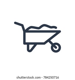 Construction icon. Isolated wheelbarrow and construction icon line style. Premium quality vector symbol drawing concept for your logo web mobile app UI design.