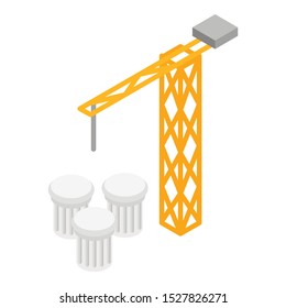 Construction icon. Isometric illustration of construction vector icon for web