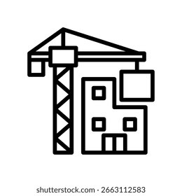 Ilustração do vetor da linha do ícone de construção