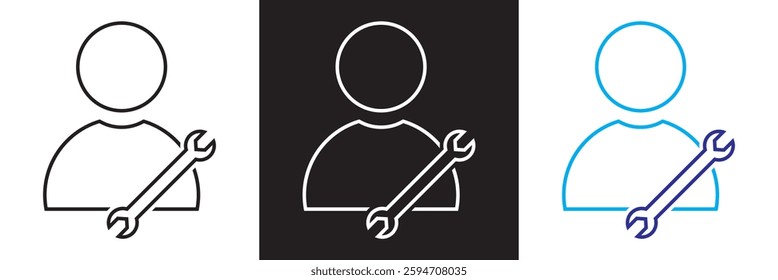 Construction  icon.  Linear icon collection. Isolated on white,  and black background. Vector illustration. EPS 10