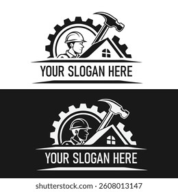 Construction icon logo design template