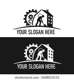 Construction icon logo design template