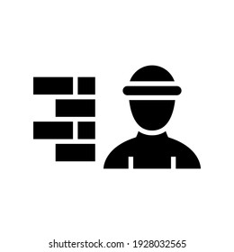 icono de construcción o logotipo símbolo de señalización aislado ilustración vectorial - iconos vectoriales de estilo negro de alta calidad
