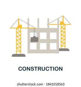 Icono de construcción. Icono de construcción simple monocromo para plantillas, diseño web e infografías