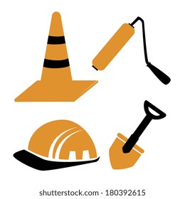 Construction icon over white background vector illustration 