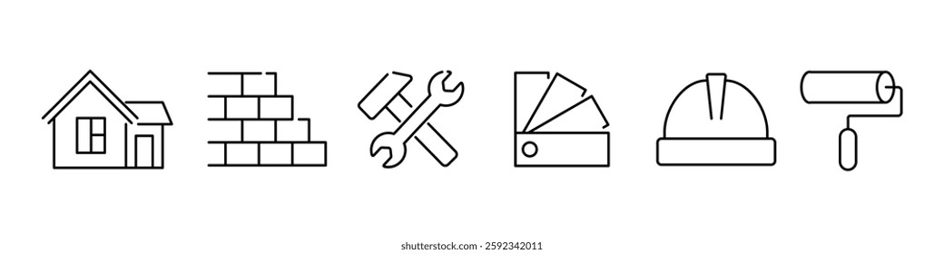 construction icon. renovation icon set
