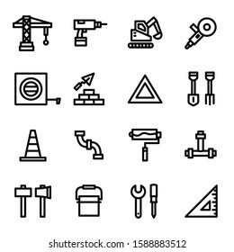 Construction Icon Set 16 - Editable stroke. 48x48 Pixel Perfect.  (Recommendations - Full Size 242 x 242 / Stroke 2px)