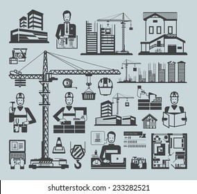 Construction icon set