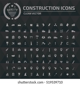 
Construction icon set, clean vector