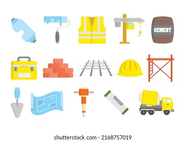 Construction icon set design template vector illustration