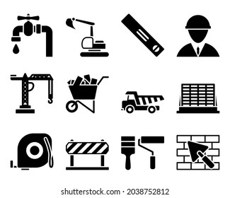 Construction Icon Set Fully Editable Vector Stock Vector (Royalty Free ...