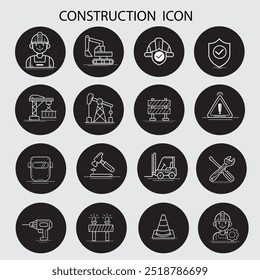 Construction Icon Set Stock Illustration - Download Image Now - Icon Symbol, Construction Industry