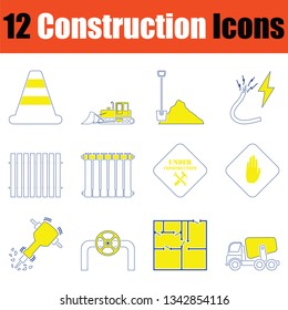 Construction icon set. Thin line design. Vector illustration.